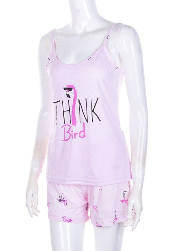 Пижама Obuv OK2 (S-XL) 04073 d.pink (лето)